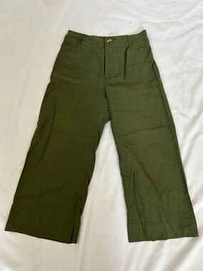 Anthropologie Maeve Olive Green Colette Pants - High-Rise Casual